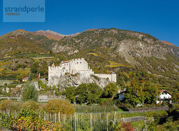 Trentino Südtirol  Europa  Berg  Palast  Schloß  Schlösser  Hügel  Herbst  Italien