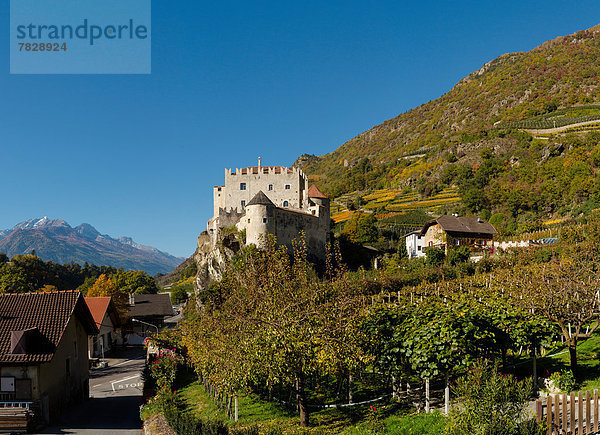 Trentino Südtirol  Europa  Berg  Palast  Schloß  Schlösser  Hügel  Herbst  Italien