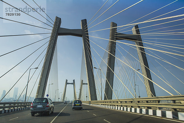 Großstadt  Architektur  Brücke  Bombay  Asien  Indien  Maharashtra  neu  Straßenverkehr