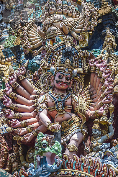 Detail  Details  Ausschnitt  Ausschnitte  Wahrzeichen  bunt  Kunst  groß  großes  großer  große  großen  Asien  Indien  Madurai  Tamil Nadu