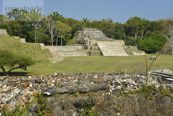 pyramidenförmig  Pyramide  Pyramiden  Ausgrabungsstätte  Indianer  Mittelamerika  Belize  Maya  Pyramide