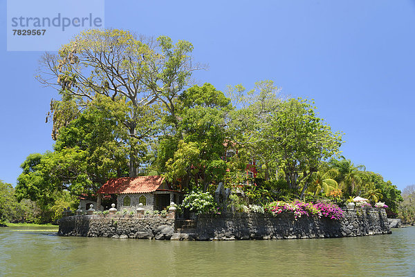Tropisch Tropen subtropisch Wohnhaus See Natur Insel Mittelamerika Granada Nicaragua