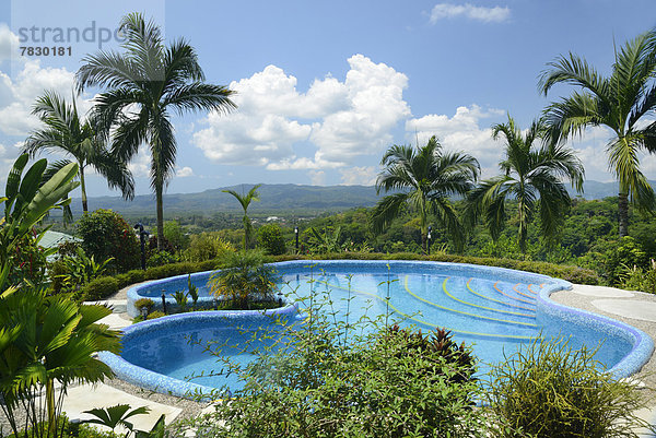 Tropisch Tropen subtropisch Landschaft Schwimmbad Hotel Natur Urlaub Mittelamerika Costa Rica