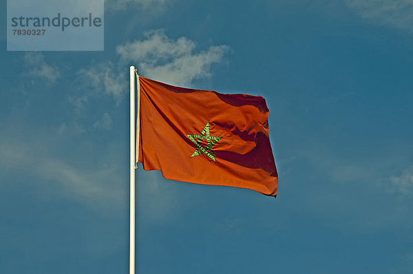 Nordafrika  Nationalflagge  Fahne  Afrika  marokkanisch  Marokko