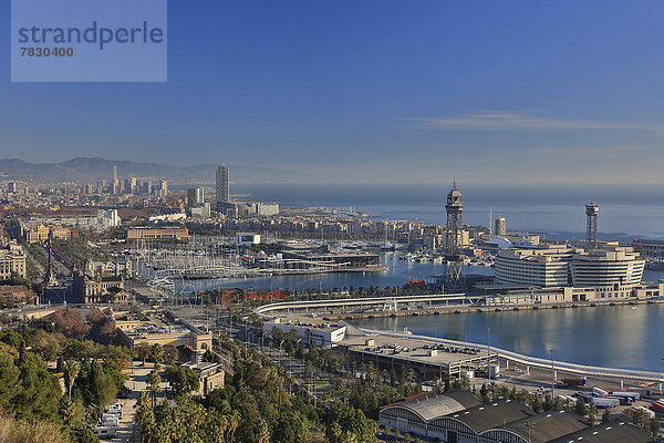 Skyline Skylines Hafen Europa Morgen Handel Landschaft Erde Architektur Barcelona Katalonien Innenstadt Spanien
