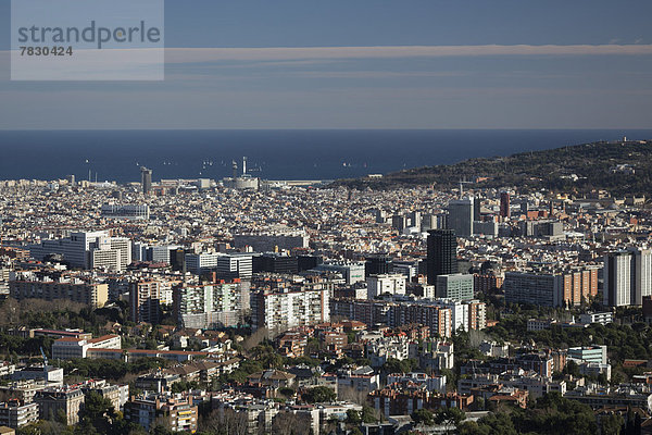 Schrägansicht schräg Skyline Skylines Europa Großstadt Zimmer Barcelona Katalonien Innenstadt Metropole Spanien