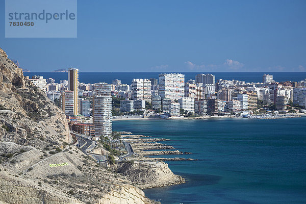 Europa  Gebäude  Entwicklung  trocken  Architektur  blau  Tourismus  Alicante  Costa Blanca  Spanien