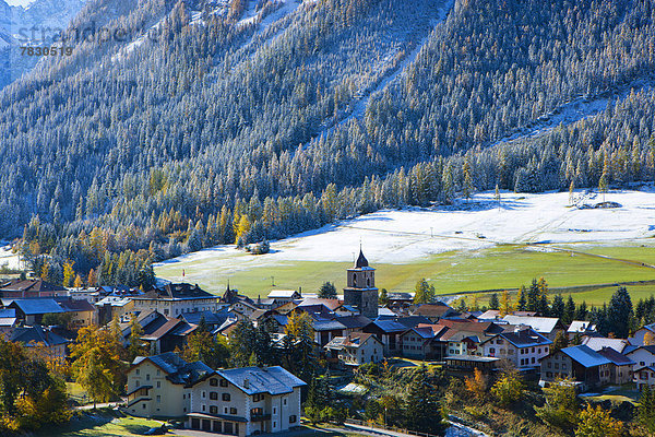 Europa Dorf Kanton Graubünden Schweiz