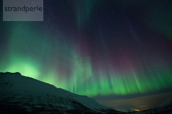 Farbaufnahme  Farbe  Europa  Winter  Nacht  Beleuchtung  Licht  Himmel  grün  Figur  Norwegen  Polarlicht  Naturerscheinung  Sehenswürdigkeit  Arktis  Skandinavien