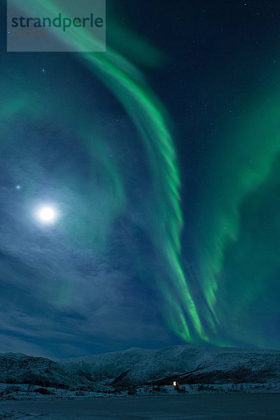 Farbaufnahme  Farbe  Europa  Winter  Nacht  Beleuchtung  Licht  Himmel  grün  Eis  Figur  Norwegen  Mond  Polarlicht  Naturerscheinung  Sehenswürdigkeit  Skandinavien