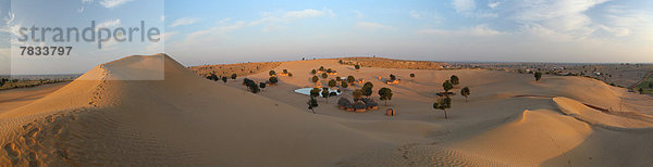 Panorama  Hütte  Sonnenaufgang  Wüste  Hotel  See  Sand  Einsamkeit  Düne  Stille  Asien  Indien  Oase  Rajasthan