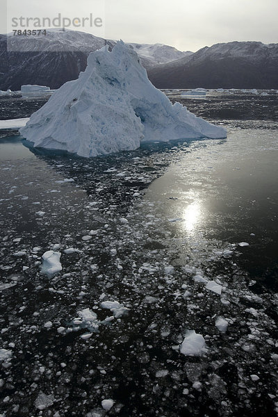 Eisberg  umgeben von kleineren Eisstücken