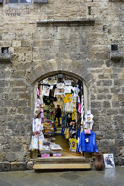 Europa Souvenirladen Italien San Gimignano Toskana