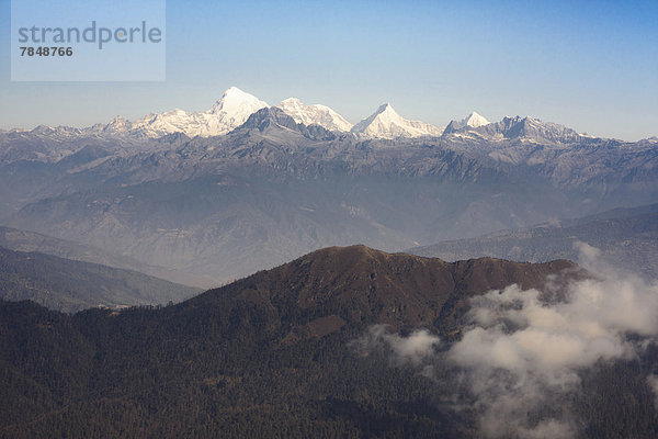 Bhutan  Blick auf den Berg Jomolhari