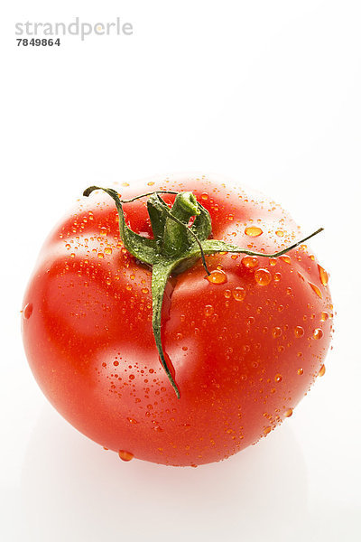 Tomate auf weißem Hintergrund  Nahaufnahme