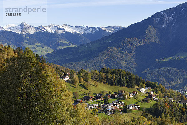Österreich  Vorarlberg  Blick auf Burserberg im Brandnertal