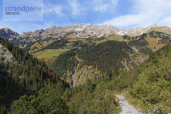 Österreich  Vorarlberg  Blick auf das Zitterklapfental bei Bad Rothenbrunnen