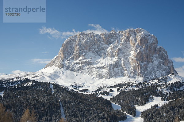 Trentino Südtirol  Europa  Berg  Winter  Ansicht  Dolomiten  Italien