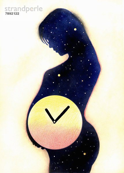 Schwangere Frau mit biologischer Uhr
