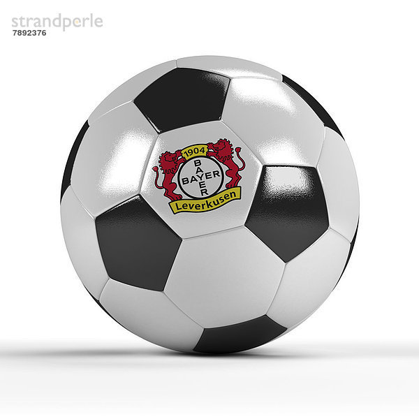 Fußball mit dem Logo von Bayer 04 Leverkusen