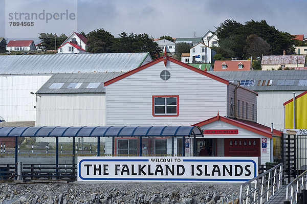 grüßen Zeichen Tourist Insel Falklandinseln Information Signal