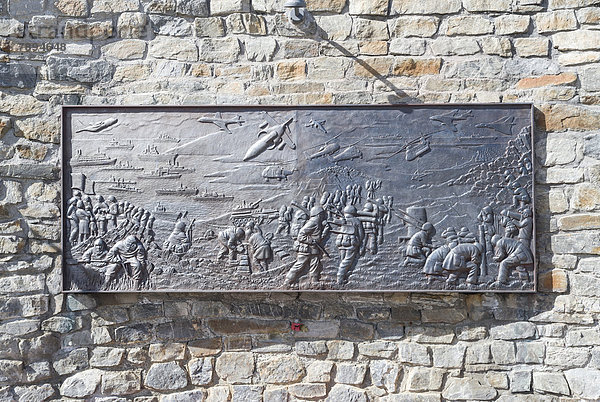 Relief  Darstellung vom Falklandkrieg  Denkmal des Falklandkrieges