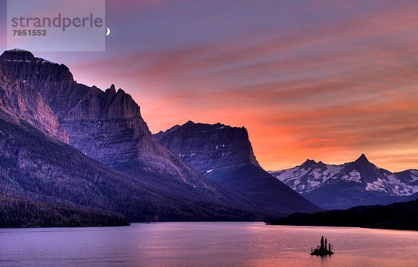 Wolke  Sonnenuntergang  über  See  Heiligtum  Mond  Jungfrau Maria  Madonna  Glacier Nationalpark