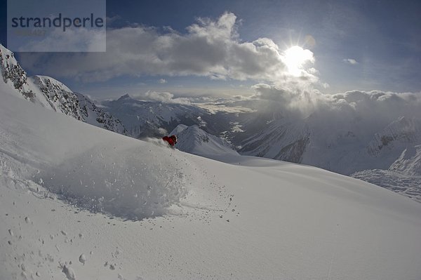 Sonnenuntergang  Gletscher  Skisport