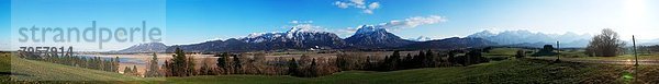 Forggensee und Ammergebirge  Allgäu  Bayern  Deutschland  Europa