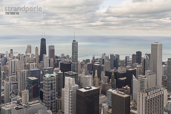 USA  Illinois  Chicago  View from Willis Tower towards Lake Michigan