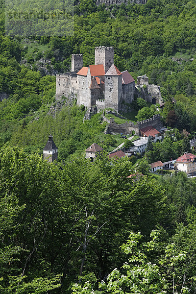 Österreich  Blick auf Schloss Hardegg in Hardegg