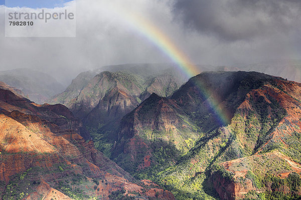 USA  Hawaii  Regenbogen über Canyon