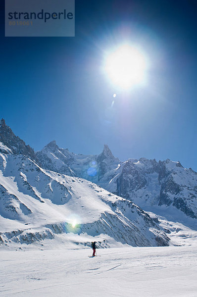 La Vallee Blanche  Chamonix  Frankreich  an einem sonnigen Tag