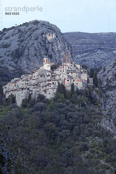 Mountain village of Peillon  evening mood