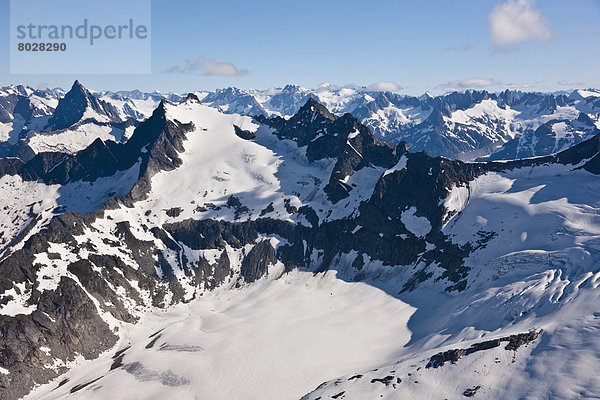 Berg Sommer Küste Gletscher Ansicht Luftbild Fernsehantenne