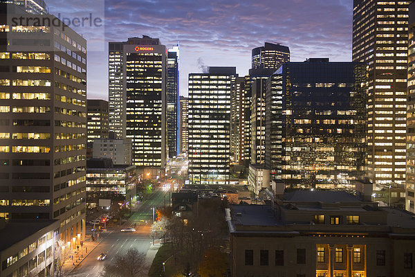 Buildings illuminated at night Calgary alberta canada