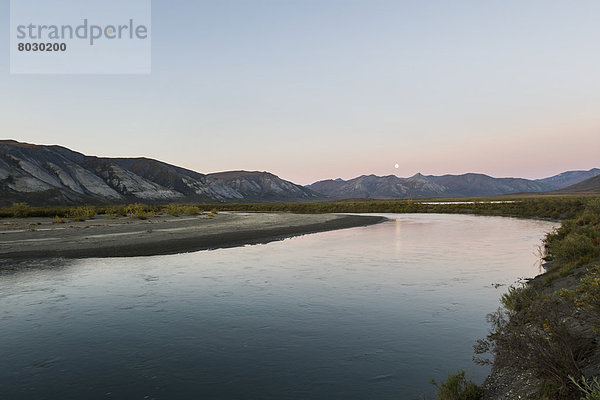 Nationalpark  Fluss  Bach  Eingang  Noatak  Alaska  Alaska  Arktis  Abenddämmerung