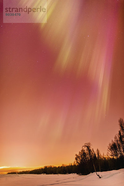 Farbaufnahme  Farbe  Winter  Amerika  folgen  Himmel  über  Küste  Verbindung  Vielfalt  Polarlicht  Alaska  Anchorage  Sonnenkorona  Korona