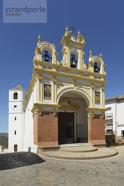 Berg Kirche Dorf Andalusien Glocke Cadiz Spanien