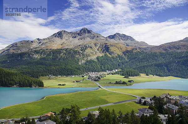 Berg Stadt See Hintergrund Silvaplanersee