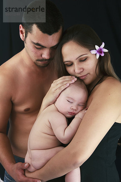 Amerika  Menschlicher Vater  Verbindung  Mutter - Mensch  Baby  Hawaii  Honolulu