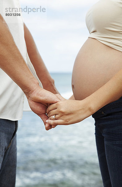Frau  halten  Amerika  Ecke  Ecken  Schwangerschaft  Verbindung  Hawaii  Honolulu  Ehemann