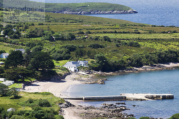Strand Gebäude Küste Kai Ansicht Irland