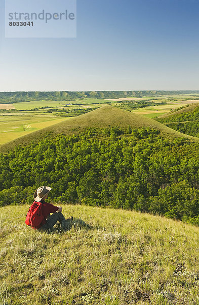 über  Hügel  wandern  Erosion  Saskatchewan  Kanada