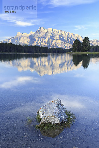 Morgen  Spiegelung  See  2  Berg  Alberta  Banff  Kanada