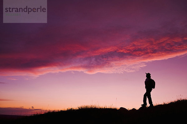 Sonnenuntergang  wandern  Wiese  Westen