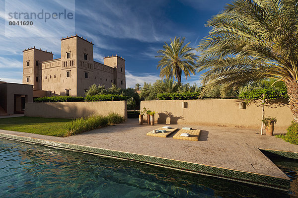 Morgendämmerung  Hotel  Hintergrund  schwimmen  Kasbah  Marokko