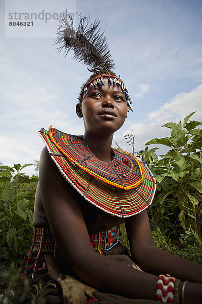 Portrait  Frau  Kleidung  Tradition  Rift Valley  Kenia  Kenia  Volksstamm  Stamm