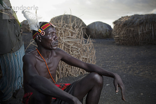 Portrait  Mann  Kleidung  Tradition  Kenia