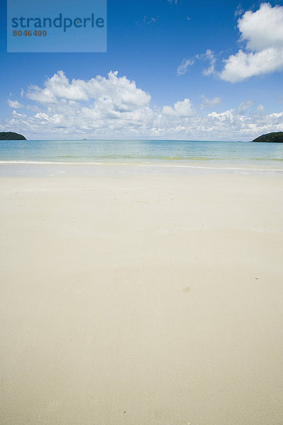 Strand  offen  Himmel  weiß  Sand  blau  Ansicht  Malaysia  breit